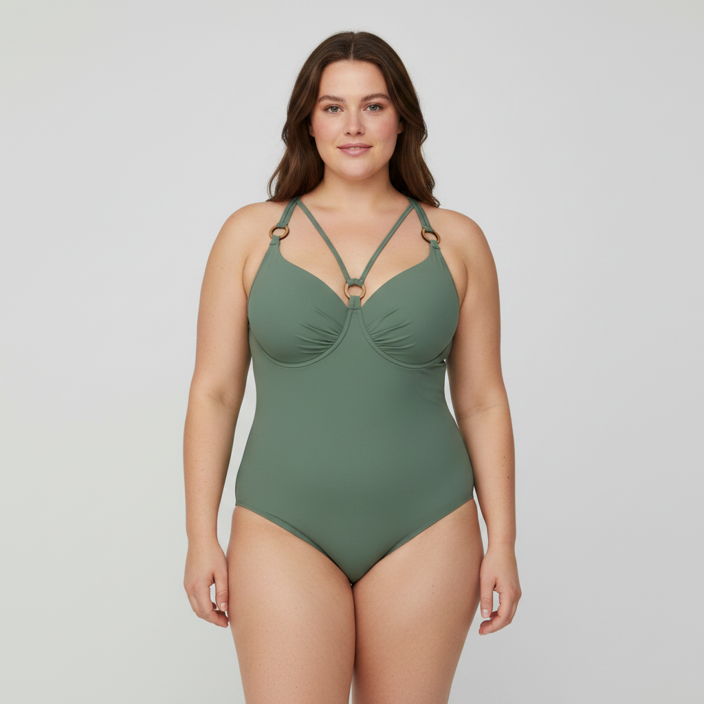 Maillot 1 pièce RougeGorge Vert