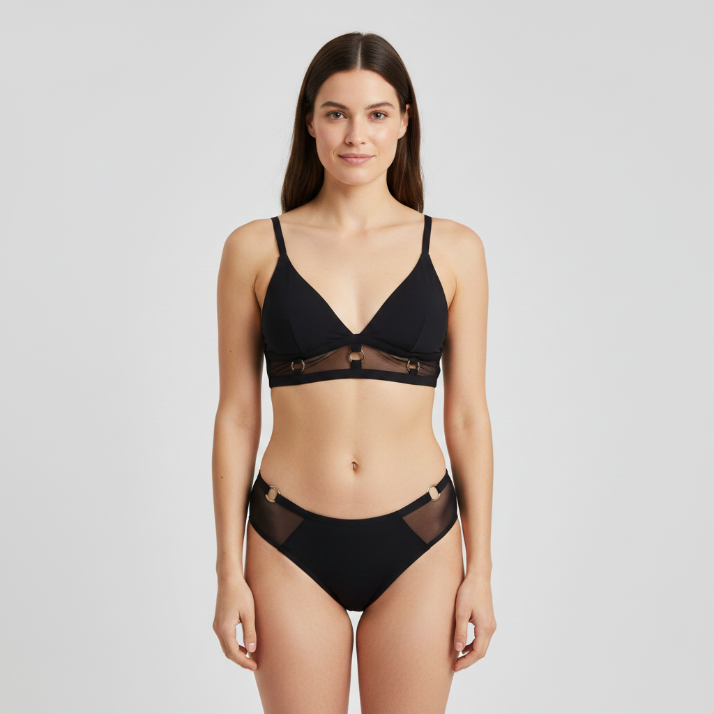 Haut de maillot Rose Noir