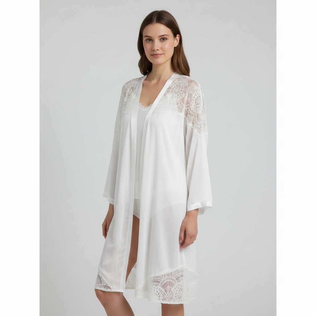 Kimono RougeGorge Blanc