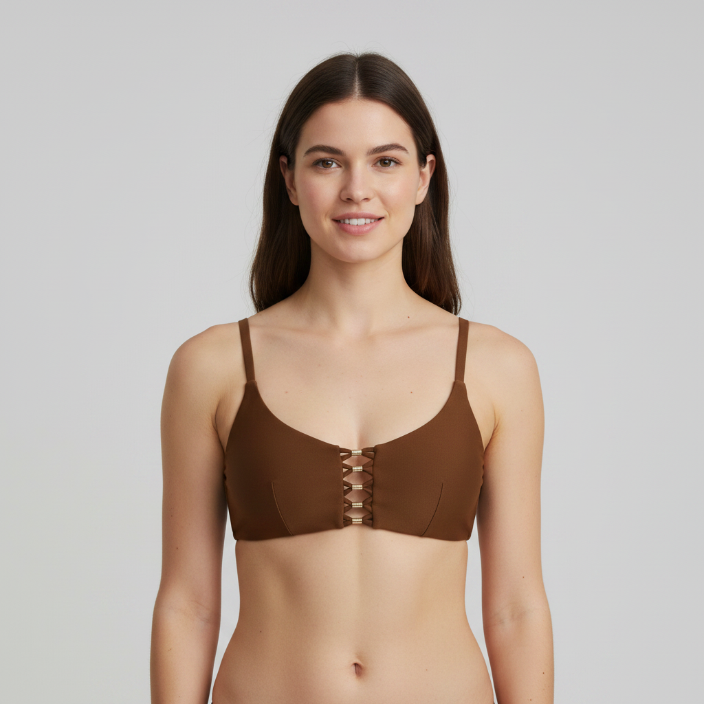 Haut de maillot Rose Marron